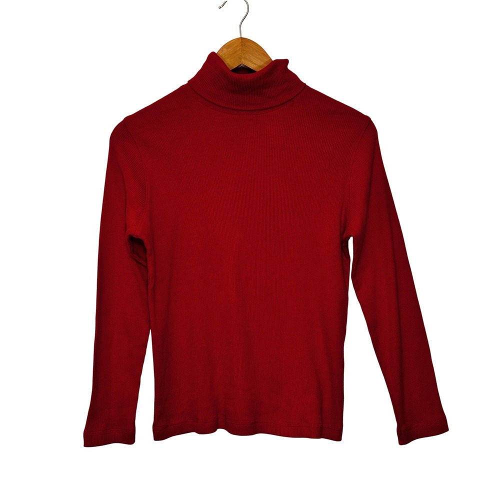 Pierre Cardin Long Sleeved Ribbed Turtleneck China Red Women's‎ Petite Large NWT